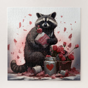 Raccoon prullenbak poëzie Valentijnsdag Legpuzzel