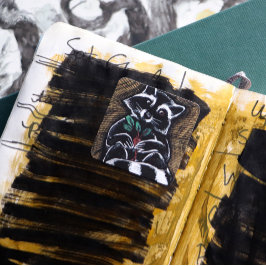 Raccoon raap kunst vierkante sticker