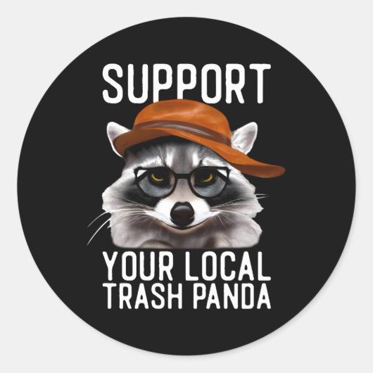 Raccoon Raccoon Trash Panda Ronde Sticker (Voorkant)
