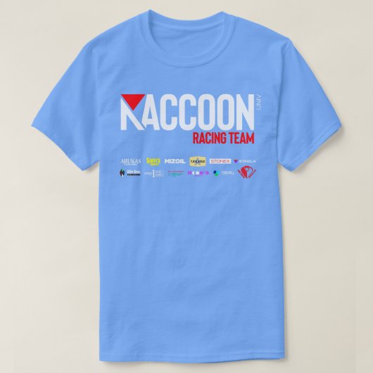 Raccoon Racing 1 T-shirt (Design voorkant)