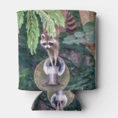 Raccoon Raiding the Bird Feeder Blikjeskoeler (Achterkant)