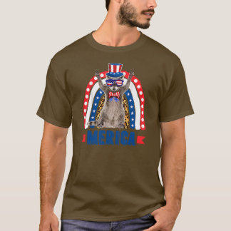 Raccoon Rainbow Leopard Merica Flag 4th of July T-shirt