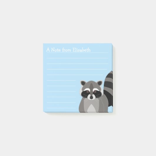 Raccoon Rascal, aangepaste kleur en naam Post-it® Notes (Voorkant)