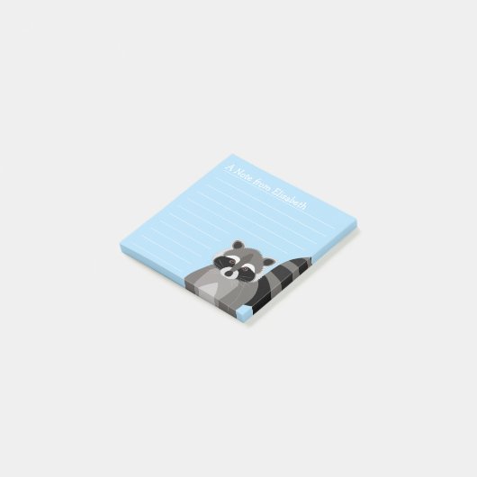 Raccoon Rascal, aangepaste kleur en naam Post-it® Notes (Schuin)