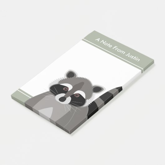 Raccoon Rascal Cute Design met Jouw tekst Post-it® Notes (Schuin)