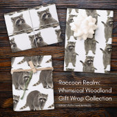 Raccoon Realm: Whimsical Woodland Gift Wrap Inpakpapier Vel