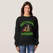 Raccoon Recycling Superhero Prullenbak Trui (Voorkant volledig)