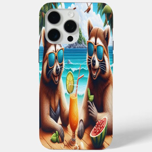 Raccoon rendez-vous Case-Mate iPhone case (Achterkant)