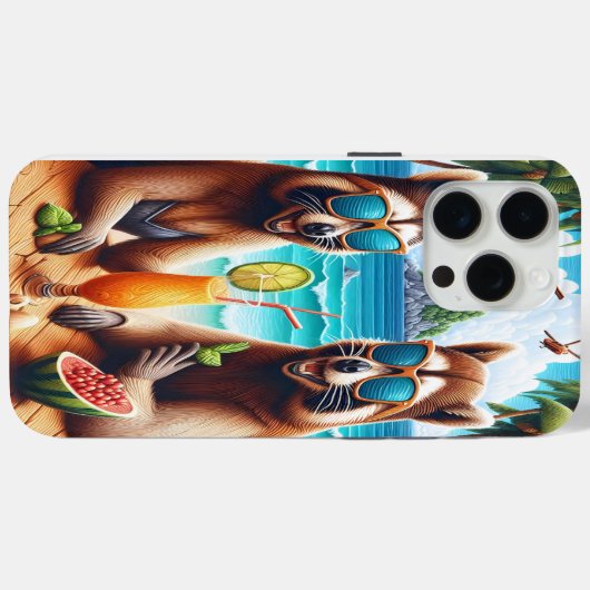 Raccoon rendez-vous Case-Mate iPhone case (Achterkant (horizontaal))