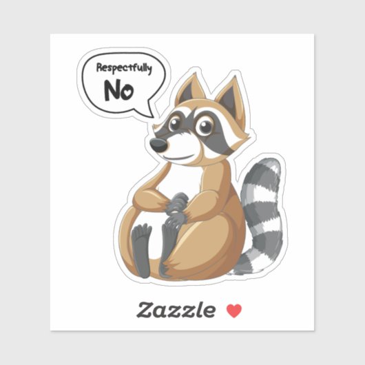Raccoon Respectfully Geen Badge Reel Sticker (Vel)