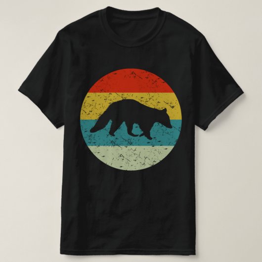 raccoon retro silhouette 70's t-shirt (Design voorkant)