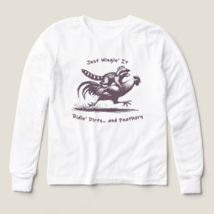 Raccoon Riding Rooster – Barnyard Rodeo Cowboy