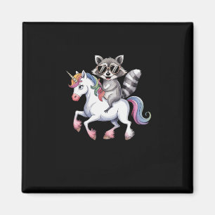 Raccoon Riding Unicorn Leuke Dierenfantasie Voor K Magneet