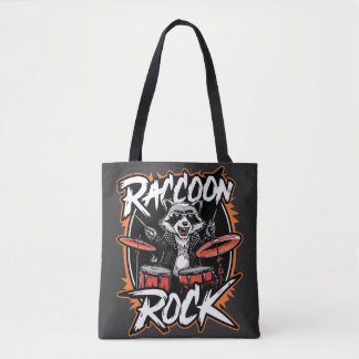 Raccoon Rock T-shirt - Grappig Raccoon Cowboy Desi Tote Bag