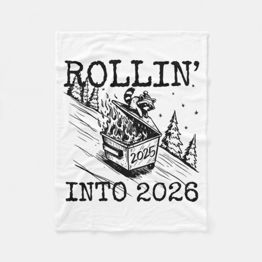 Raccoon Rolling Into 2026 Happy New Year 2026 Funn Fleece Deken (Voorkant)