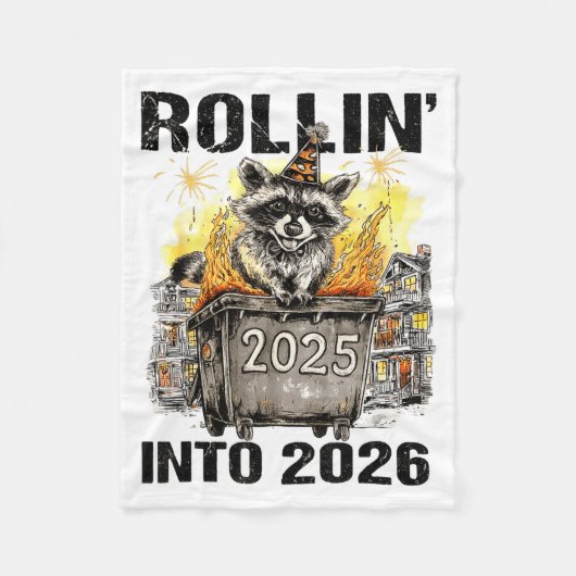 Raccoon Rolling Into 2026 Happy New Year 2026 Funn Fleece Deken (Voorkant)