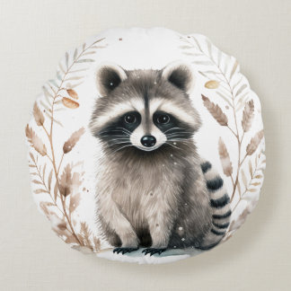Raccoon Rond Kussen