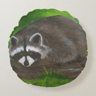 Raccoon Rond Kussen