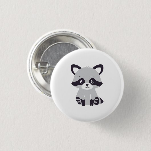 Raccoon Ronde Button 3,2 Cm (Voorkant /achterkant)