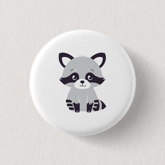 Raccoon Ronde Button 3,2 Cm (Voorkant)