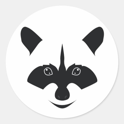 Raccoon Ronde Sticker (Voorkant)