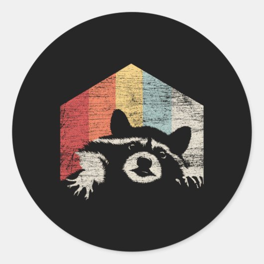 Raccoon Ronde Sticker (Voorkant)