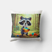 Raccoon Rubik’s Forest Puzzle Kussen (Achterkant)