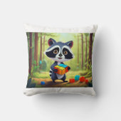Raccoon Rubik’s Forest Puzzle Kussen (Voorkant)