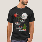 Raccoon Santa Sleigh Flying Funny Magical Christma T-shirt (Voorkant)