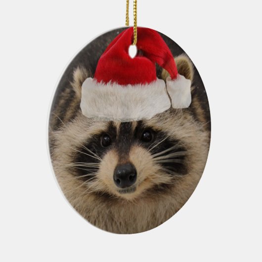 Raccoon Santa-versiering Keramisch Ornament (Rechts)