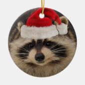 Raccoon Santa-versiering Keramisch Ornament (Voorkant)