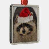 Raccoon santa-versiering metalen ornament (Rechts)