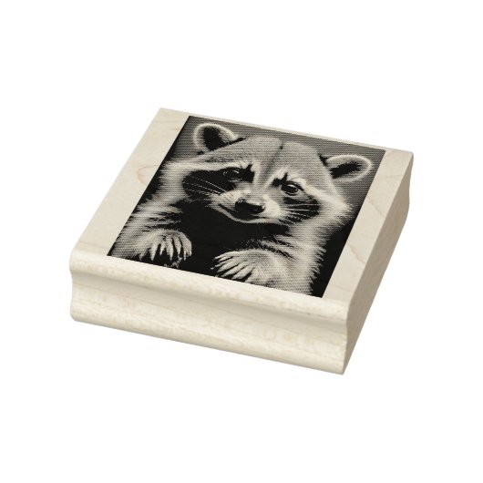 RACCOON SCHATTIGE houten stempel (Stempel)