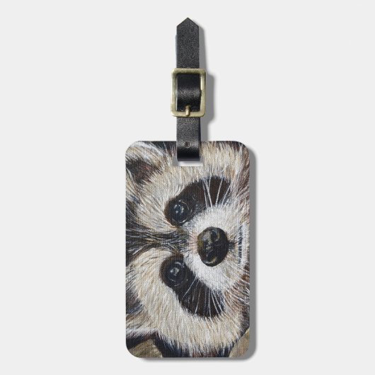 Raccoon schilderen bagagelabel (Voorkant verticaal)