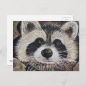 Raccoon schilderen briefkaart (Voorkant / Achterkant)