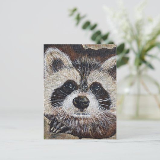 Raccoon schilderen briefkaart (Staand voorkant)