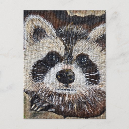 Raccoon schilderen briefkaart (Voorkant)