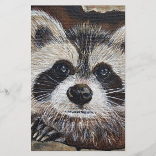 Raccoon schilderen briefpapier