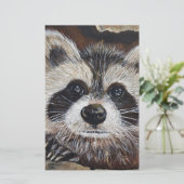 Raccoon schilderen briefpapier (Staand voorkant)
