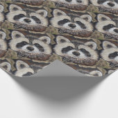 Raccoon schilderen cadeaupapier (Hoek)