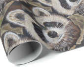 Raccoon schilderen cadeaupapier (Rol Hoek)