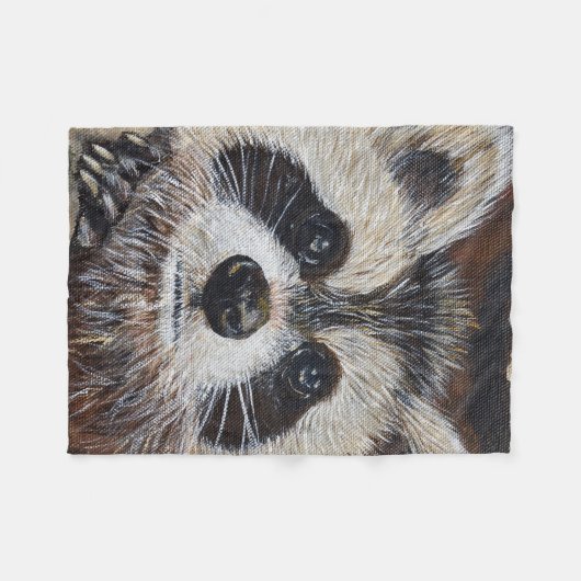 Raccoon schilderen fleece deken (Voorkant (Horizontaal))