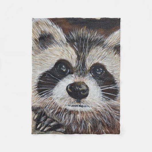 Raccoon schilderen fleece deken (Voorkant)