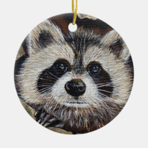 Raccoon schilderen keramisch ornament