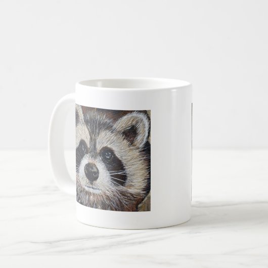 Raccoon schilderen koffiemok (Voorkant links)