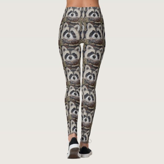 Raccoon schilderen leggings (Achterkant)