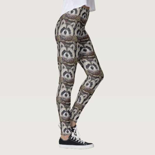 Raccoon schilderen leggings (Rechts)