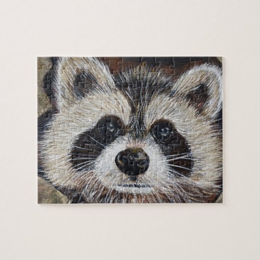 Raccoon schilderen legpuzzel (Horizontaal)