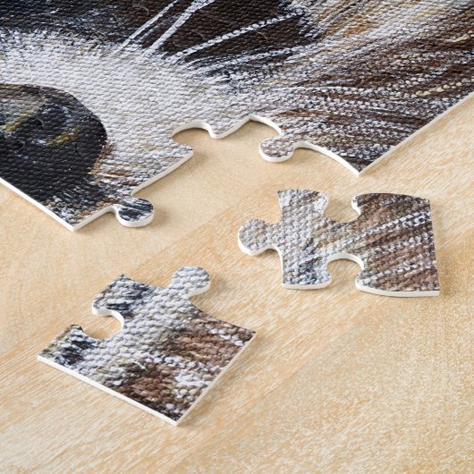 Raccoon schilderen legpuzzel (Zijkant)