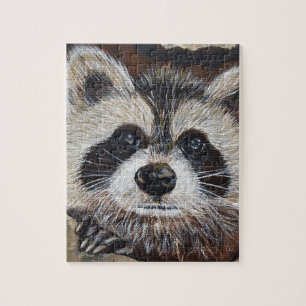 Raccoon schilderen legpuzzel